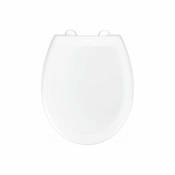 Wenko - Siège wc Solaro, abattant wc thermoplastique blanc de qualité, à abaissement automatique Easy-Close et fixation hygiénique Fix-Clip en inox