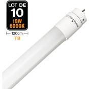 10 Tubes Neon led 18W 120cm T8 Blanc Froid 6000K Gamme