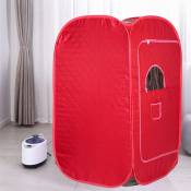 2L Vapeur Rouge Portable Sauna Ménage Box avec Petite Chaise Pliante Taille 80×80×135cm