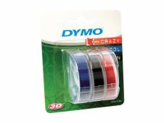 3x1 dymo etiquettes de marquage 3d 9mm x 3m rouge/bleu/noir DFX-446651
