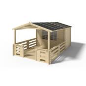 Abri de jardin en bois - 3x2 m - 15 m2 + terrasse avec