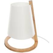 Atmosphera - Lampe en bambou Scandi - Diam. 20 cm - Diam. 20 x 26 - Blanc