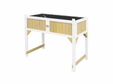Axi interieur et exterieur table de jardinage bois marron blanc A060.010.01