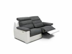 Canapé 3 places relax électrique relaxo avec système zéro wall bicolore blanc - gris 20100997756