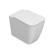 Ceramica Globo - wc à poser en céramique 56x36 cm Globo Stone ST001BI Blanc - Céramique - Avec couvercle de toilette à fermeture souple