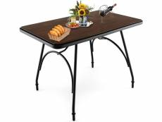 Costway table de salle à manger avec plateau de table spacieaux, cadre en tuyau de fer, mdf, pieds réglables, bords arrondis, pour cuisine, salle à ma