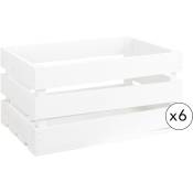 Decowood - Pack 6 boîtes grandes blanches - white