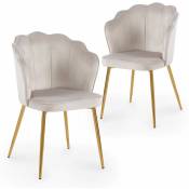 Duchesse - Lot de 2 chaises design en velours beige