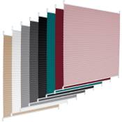 Ecd Germany - Store plissé fenêtre 70 x 200 cm - Gris - Klemmfix - Sans perçage - Avec matériel de fixation - Tissu plissé crêpé opaque - Rails