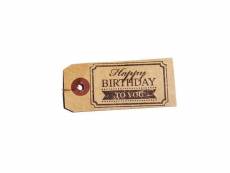 Etiquettes kraft + tampon bois happy birthday #KIT