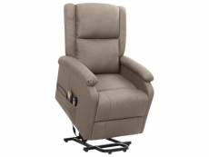Fauteuil de massage inclinable taupe tissu