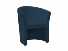 Fauteuil design confort écocuir bleu marine tisso
