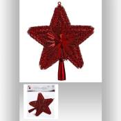 FEERIC LIGHTS & CHRISTMAS Cimier de sapin - Uni et brillant - 23 cm - Rouge