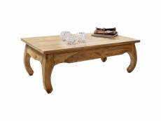 Finebuy table basse bois massif table de salon 110 x 40 x 60 cm | table d'appoint style maison de campagne | meubles en bois naturel table de sofa | t