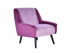 Floride - fauteuil rétro en velours bicolore violet