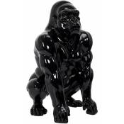 Gorille noir en polyrésine - Hauteur 46 cm - Longueur
