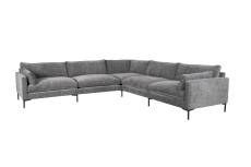 Grand canapé en tissu gris 7 places