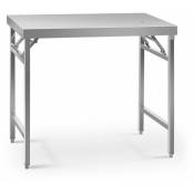 Helloshop26 - Table de travail pliante cuisine professionnel acier inoxydable 60 x 100 cm capacité de 200 kg - Argenté