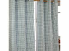 Homescapes rideaux vichy bleu à oeillets 100% coton 137 x 182 cm SF1124B