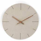 Horloge murale mdf Bois Gris rétro moderne Aiguilles de l'horloge en bois Mouvement silencieux 30 cm Rond - gris