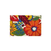 Id Mat - tapis coco blanchi flowers 40X60CM id group