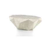 Iperbriko - Table basse moderne en pierre fossile beige