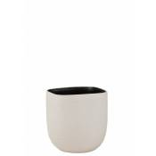 Jolipa - Cache pot en céramique blanc 30.5x29.5x29.5