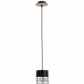 Keter Lighting - 840 Casa Slim Suspension Plafonnier Noir, Bois, 12cm, 1x E27