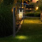 Lampadaire E27 éclairage de chemin de jardin extérieur éclairage extérieur en acier inoxydable Lampadaire de jardin, métal plastique, 1x douille E27,