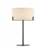 Lampe de table Hayfield Acier,tissu Plaque d'effet de bronze brossé,lin naturel 1 ampoule 59cm