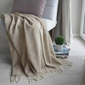 Linen & Cotton Plaid de Luxe, Très Doux et Chaud STONEWOLD