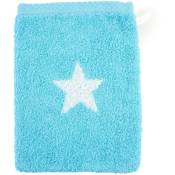 Linnea - Gant de toilette 16x21 stars - Bleu Turquoise