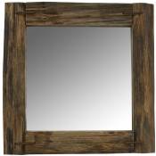 Miroir carré en bois recyclé rustique Carrée