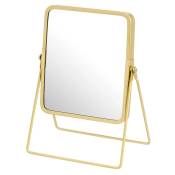 Miroir grossissant x2 double face en métal doré 16x7.5x23cm
