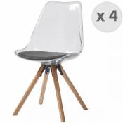 Moloo ICE-Chaise design polycarbonate pieds chêne