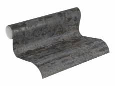 Papier peint brique gris charbon de bois - as-374154