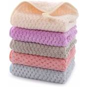 Petite serviette essuyer à la main 5 ensembles de serviettes coralliennes de cuisine 25 25 - beige - Ahlsen
