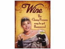"plaque wine classy avec pin up style année 30 a 50