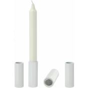 Porte-bougies à tige avec aimant - Set de 4 / blanc