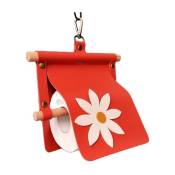 Porte-rouleau de papier toilette - Rouge - Support mural rustique avec crochet de porte poussoir Porte-rouleau de papier toilette pour salle de
