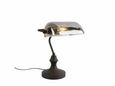 Qazqa led lampes de table banker - noir - classique/antique - longueur 265mm