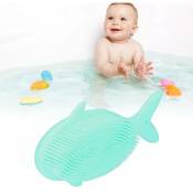 Qiyao - Brosse de bain en Silicone en forme de baleine pour bébé, cheveux doux, shampoing, douche, Massage, brosse de nettoyage, jouets de bain pour