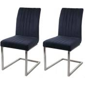Réglez 6x chaises avec accoudoirs pivotants accoudoirs HWC-K33 tissu gris gris foncé