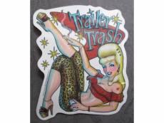 "sticker pin up blonde trash leopard autocollant rockabilly"