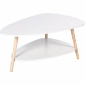 Table basse ovale scandinave - Blanc 90*60*40cm Table
