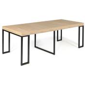 Table console extensible effet bois et métal - 4 rallonges Bois - Bois