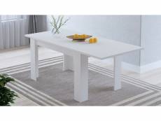 Table de salle à manger extensible rectangulaire coloris coloris blanc -longueur 138-198 x profondeur 88 x hauteur 76 cm