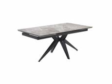 Table extensible 160-240 cm céramique gris marbré pied étoile - dakota 06 65087495_65087497
