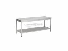Table inox avec etagère basse soudée - gamme 600 - combisteel - - acier inoxydable1000x600 2000x600x900mm