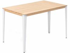 Table mange debout lunds 80x140x110cm blanc-naturel. Box furniture CCVL80140108 BL-NA
